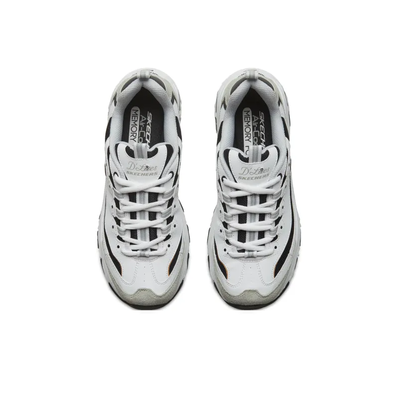Skechers D'Lites 1.0 Casual Shoes Women's Low Top Light Gray/White/Black-8