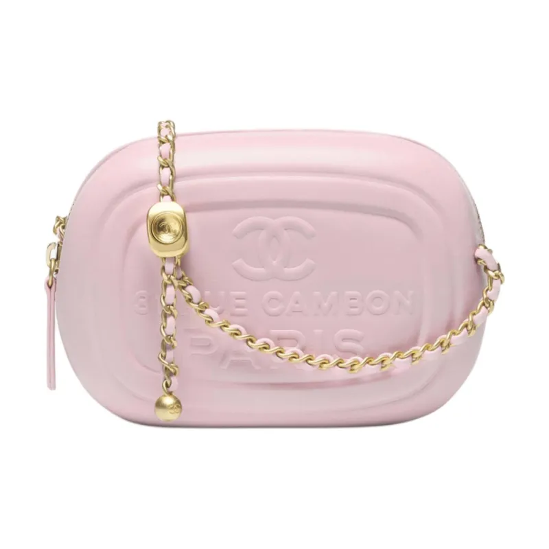 CHANEL Lambskin Camera Bag, Crossbody Bag, Shoulder Bag Women's Light Pink-0