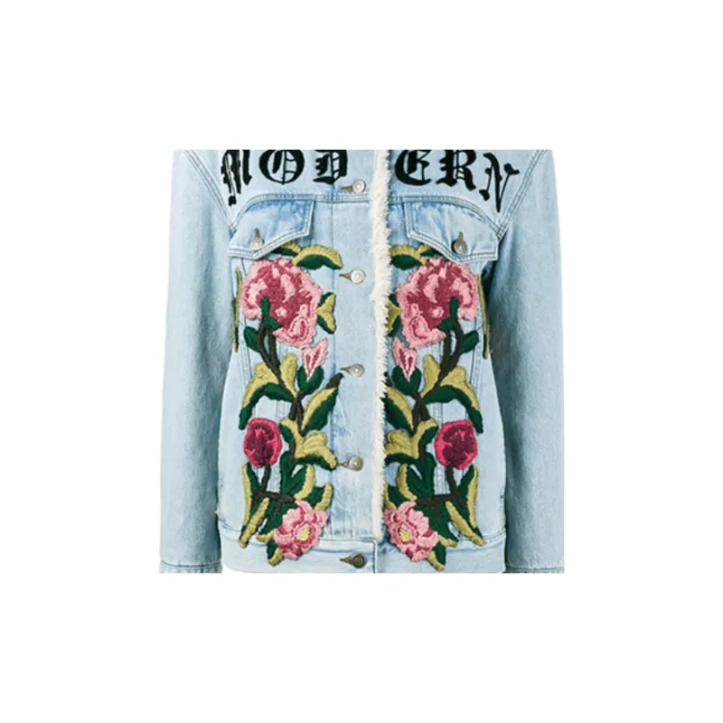 GUCCI Velvet Jackets Women's Blue-4