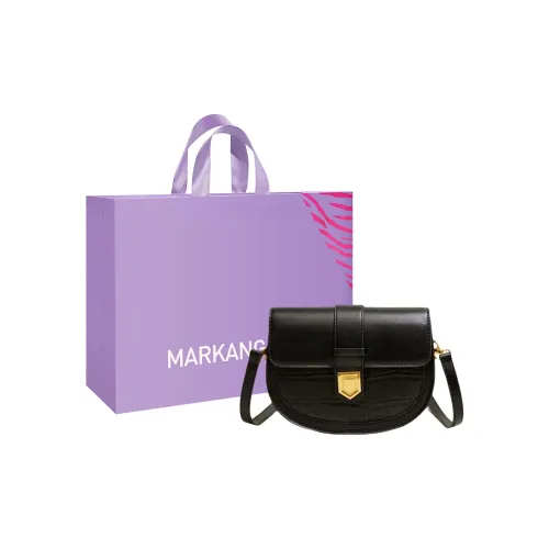 MARKANGARO PU Saddle Bag Regular Women's Black \ Coffee \ Ecru