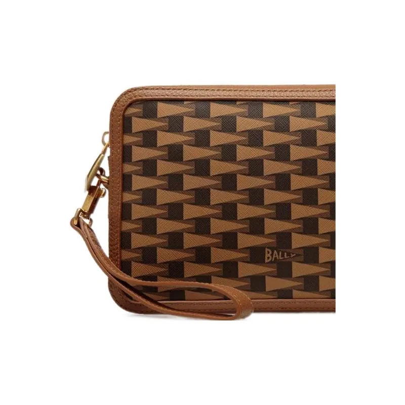BALLY Pennant Leather Clutch Bag-3