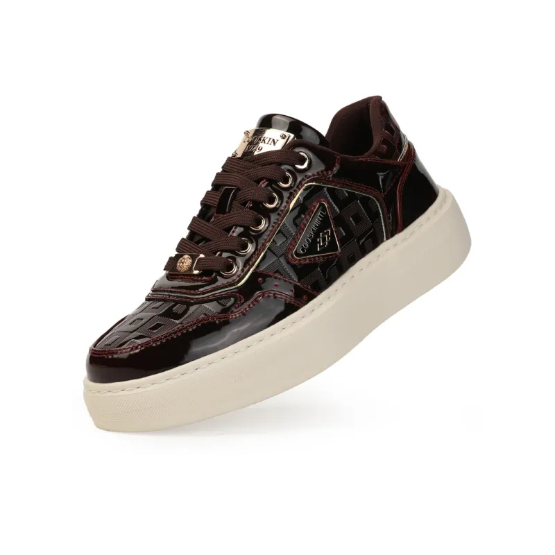 Cool Odd Cushioned Slip Resistant Height Increasing Coverage Low Top Casual Shoes Unisex Maroon-1