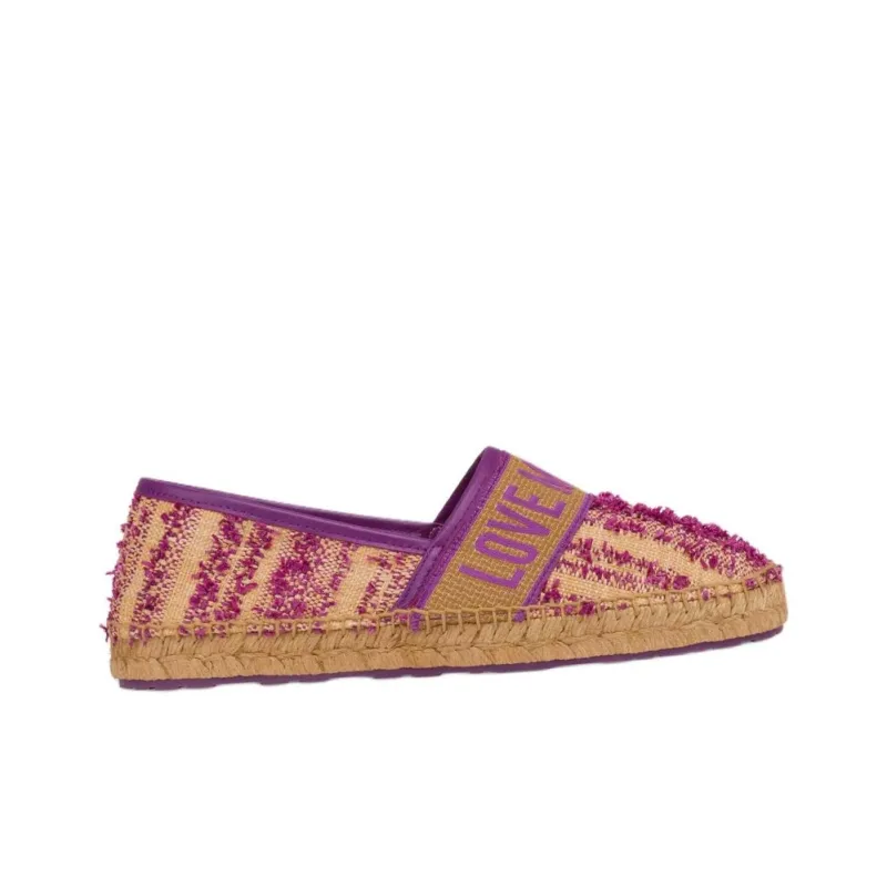 MOSCHINO Logo Band Espadrilles Women's Purple-3