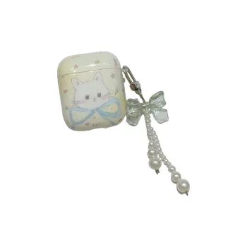 Baohuguang Compatible With AirPods Pro/2/1 TPU Niche Custard Bowknot Kitten Fully Enclosed Headphone Cases
