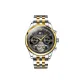 Gold Case Black Dial Two-Tone Gold Steel Band