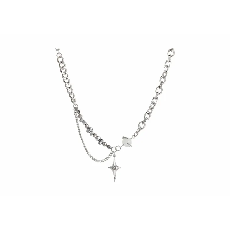 Muyan Titanium Steel Fragmented Stone Sparkle Necklace Unisex-0