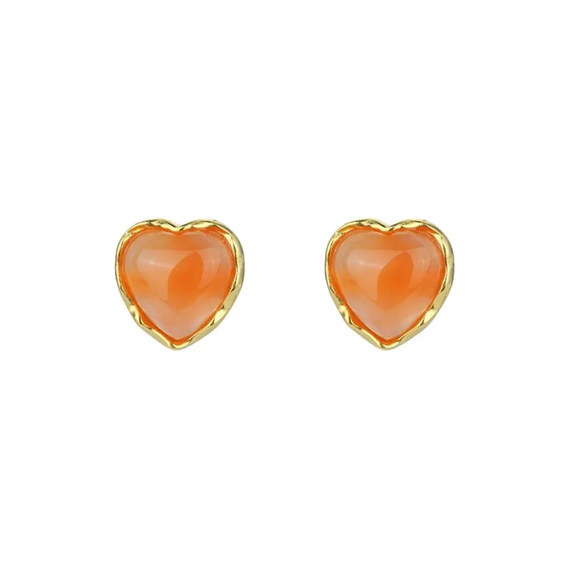 Xiaoyinjiang Agate Stud Earrings Women's-0