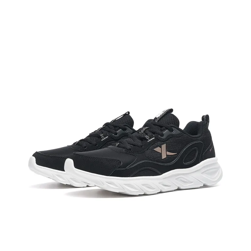 XTEP Breathable And Resilient Low Top Casual Running Shoes Women's Black Gold-1