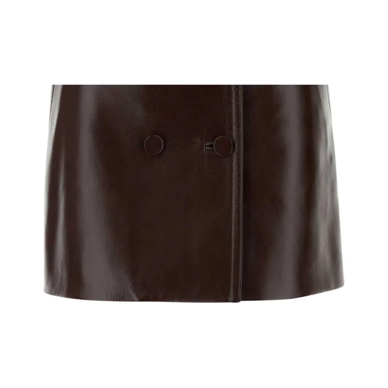 GUCCI Leather Mini Skirt-5