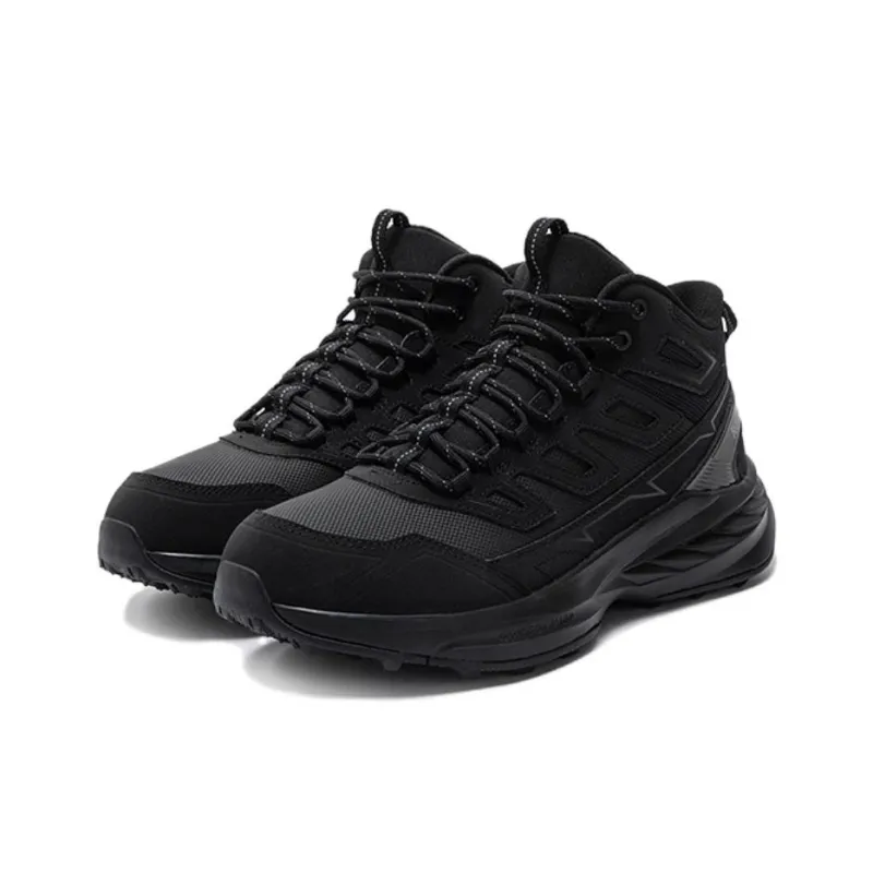 361° Wear Resistant Warm Cushioning High Top Trail Running Running Shoes Men's Obsidian Black-1