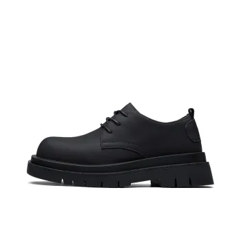 Tonlion Dress German Derby Leather Shoes Men's Matte Black