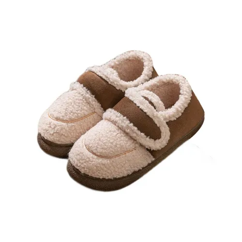 Flamingo Moon Milk Slippers Women's Winter 2024 With Cushion Indoor Home Warm Velvet Cotton Shoes Home Slippers