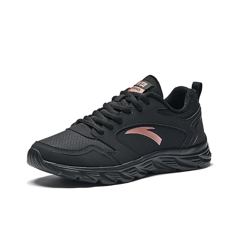 Anta Running Collection Slip Resistant, Abrasion Resistant, Thermal Low Top Casual Running Shoes Women's Black-1