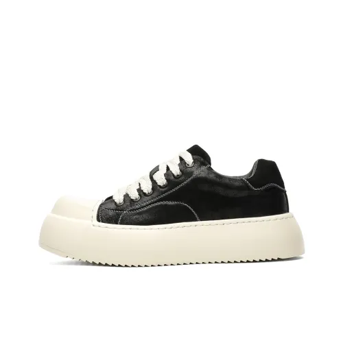 Dounkol Brown And Cool Height Increasing Lightweight Low Top Skateboard Shoes Men's Black