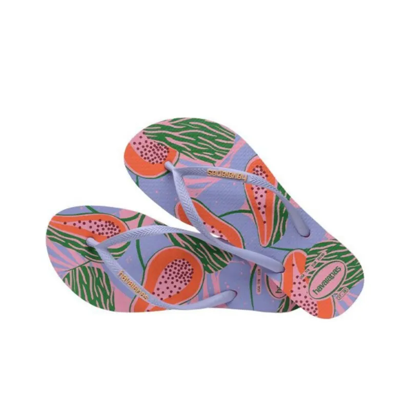 Havaianas Slim Summer Slip-Resistant Quick Dry Flip Flops Women's Fuchsia Green-4