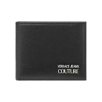 VERSACE JEANS Calfskin Wallet Men's Black