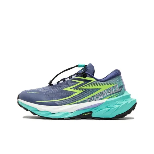 361° Cushioned Slip-Resistant Low-Top Sprint Running Shoes Men's Blue Green