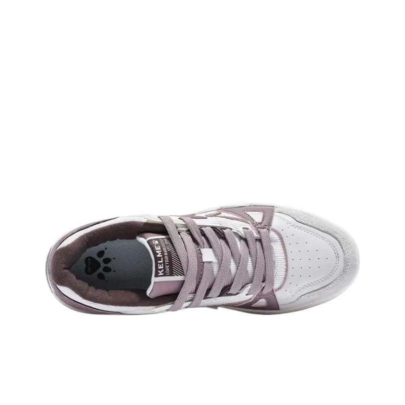 KELME Anti Slip And Wear Resistant Lightweight Low Top Skateboard Shoes Women's Light Gray Purple-3