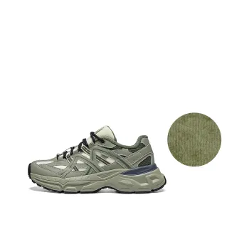 Kappa Anti Slip Wear Resistant Low Top Running Shoes Unisex Green Yellow