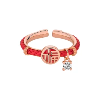 MAGICPOLE 925 Sterling Silver Zircon Fabric Rings Women's Red