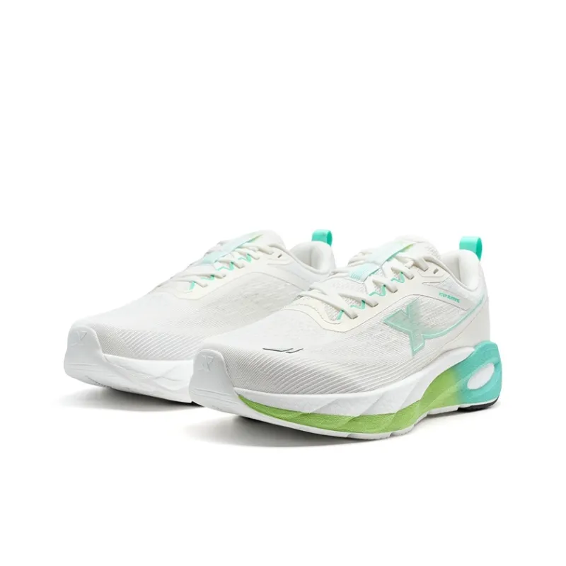 XTEP Lingbu 2 Cushioning Anti Slip And Wear Resistant Low Top Training Running Shoes Men's White Teal Blue-3