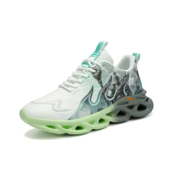 Kinglake Cushioning, Slip Resistant, And Abrasion Resistant Low Top Running Shoes Unisex Green Beige