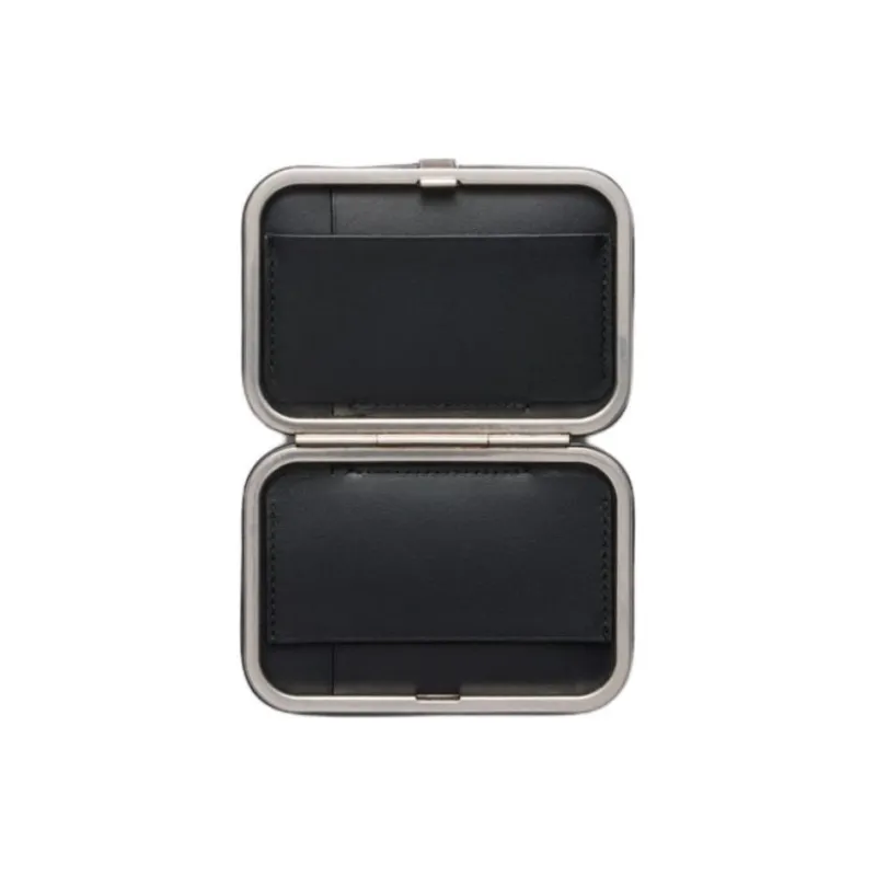 PRADA Leather Card Holder Card Holder Women's Stone Gray-2
