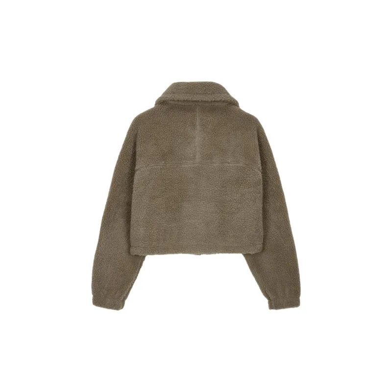 CALVIN KLEIN Velvet feel Coat Women's Khaki-1