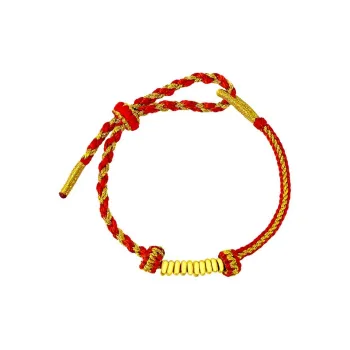 Love Shimmering Gold Woven Bracelet 999 Solid Gold Fixed Price Gold Bracelet Women's