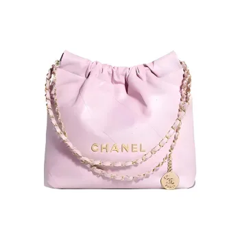 CHANEL 22Bag Cow Leather Tote Bag, Shopping Bag, Shoulder Bag, Handbag Trumpets Women's Light Pink