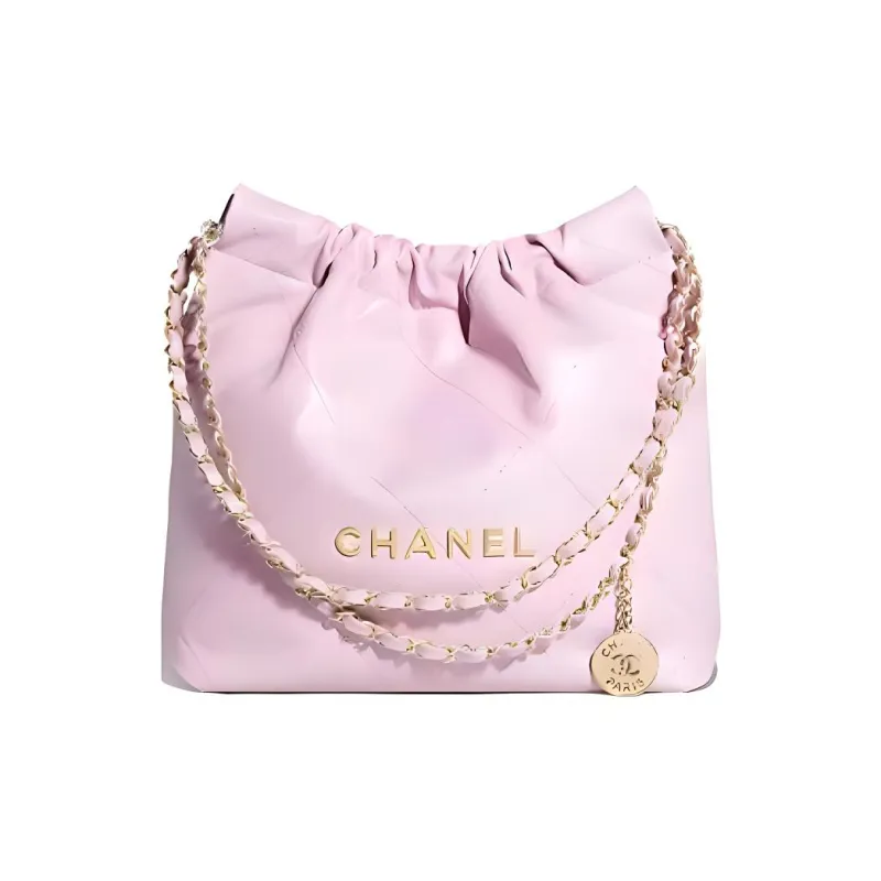 CHANEL 22Bag Cow Leather Tote Bag, Shopping Bag, Shoulder Bag, Handbag Trumpets Women's Light Pink-0