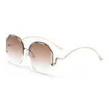 Gold Frame with Gradient Tea Brown Lens