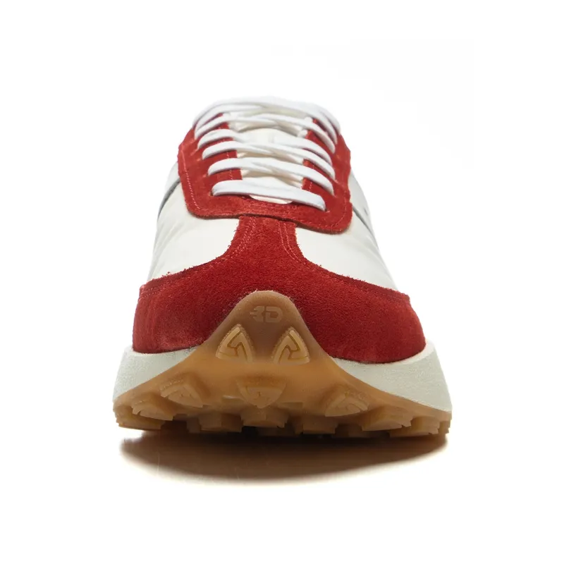 LiNing Lightweight Boat Anti Slip Wear Resistant Mid Top Casual Shoes Unisex Beige Red-3