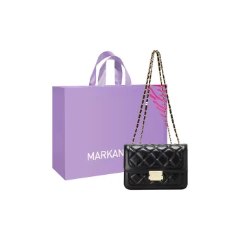 MARKANGARO PU Small Square Bag Shoulder Bag Regular Women's Black/White