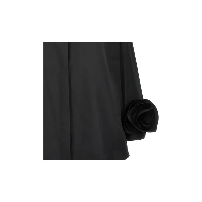 Valentino Floral Embellished Straight Hem Shirt Dress-4