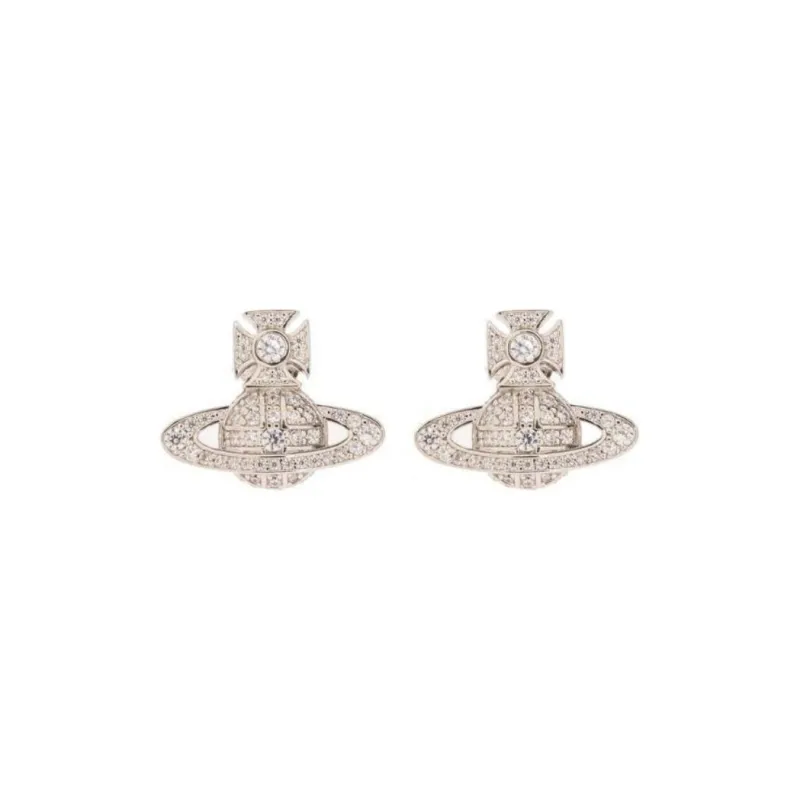 Vivienne Westwood Orb Crystal embellished Stud Earrings-0