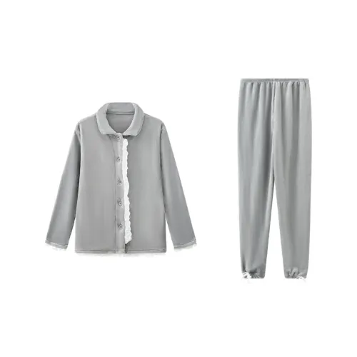 Sleep Students Dormitory Home Outerwear Ready Pajama Set Women's Gray