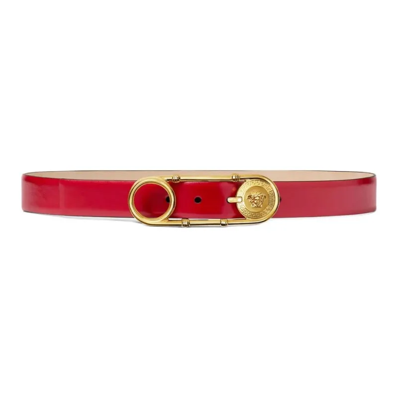VERSACE Safety Pin Leather Belt-0