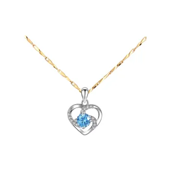 Bowl S999 Fine Silver Necklaces Unisex Blue Zircon/Purple Zircon/White Zircon