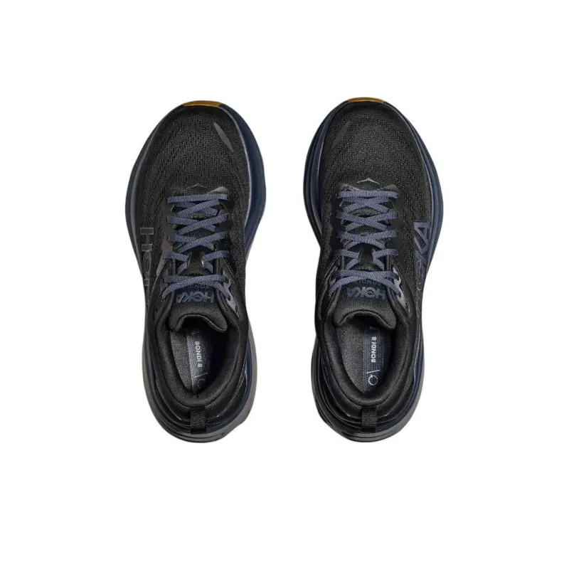 HOKA ONE ONE Bondi 8 Anti Slip Wear Resistant Low Top Casual Running Shoes Men's Black-5