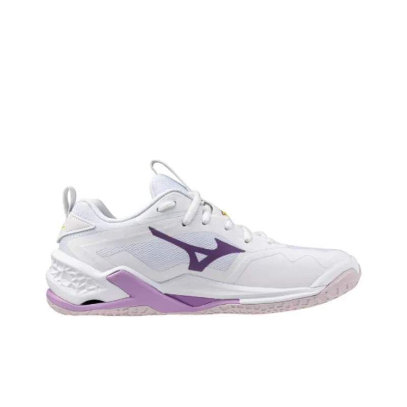 Mizuno Wave Stealth Anti Slip Wear Resistant Low Top Training Shoes Women's White Purple-1