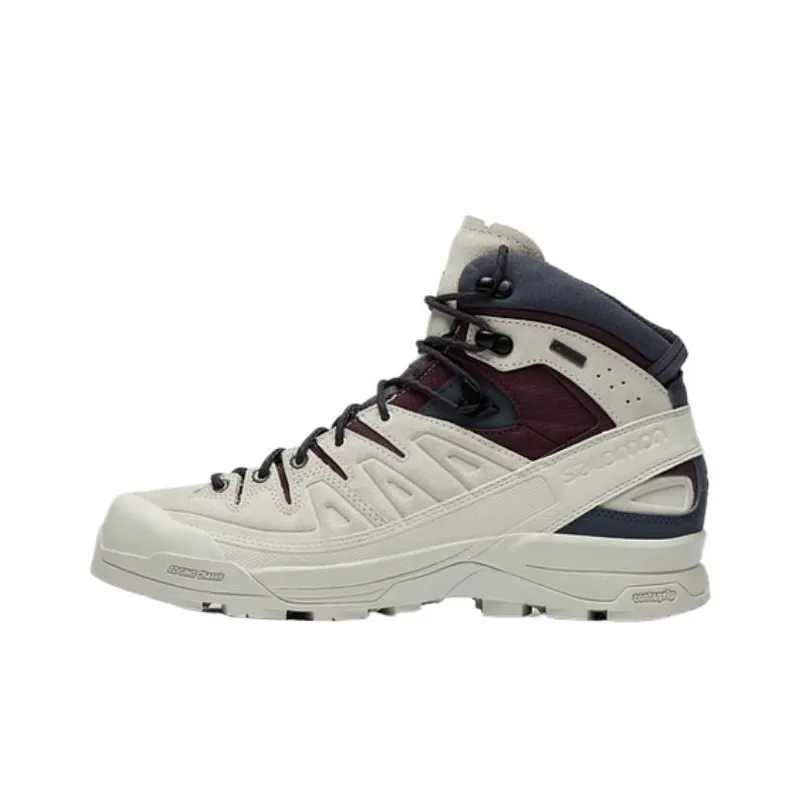 SALOMON X ALP Cushioned Anti Slip Wear Resistant Waterproof And Breathable Mid Top Running Shoes Unisex Greige-0