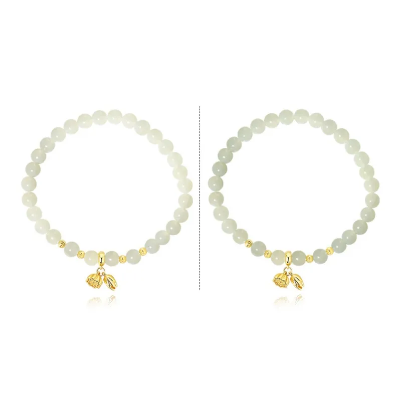 WEITIANXUAN Hetian Jade Bracelets White Jade/Pale Greenish White Jade Unisex-5