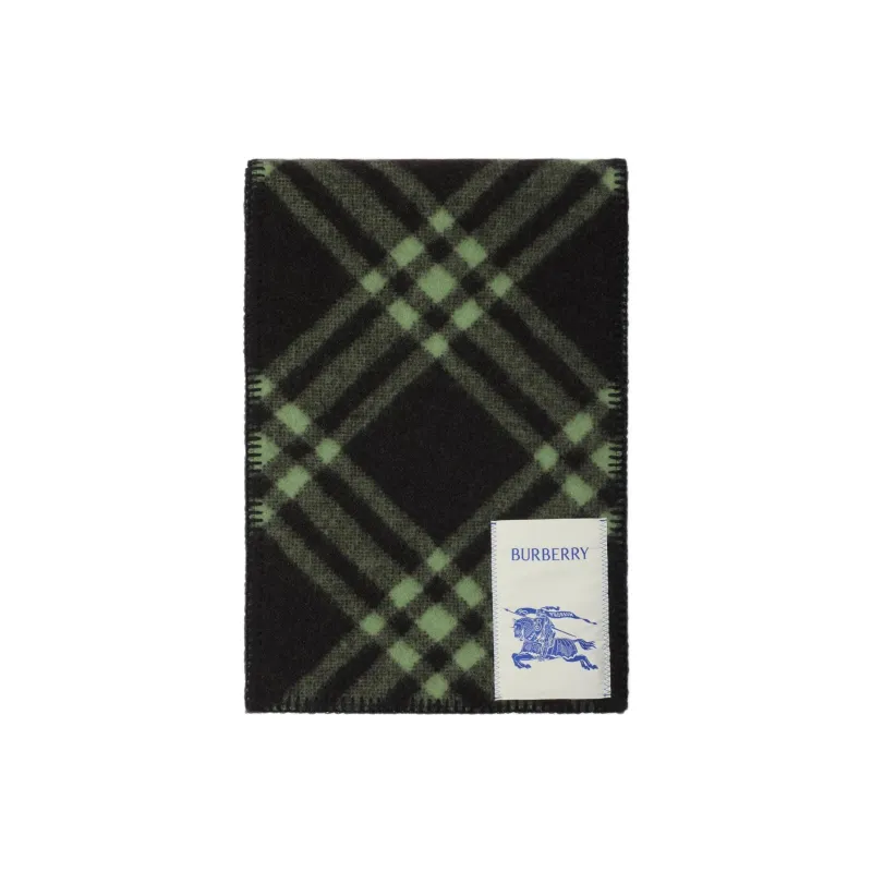 Burberry Wool Knit Scarves Unisex Green-1