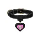 [Obsidian Black]Heart-Shaped Rhinestone-Embellished Charm+Obsidian Black Collar