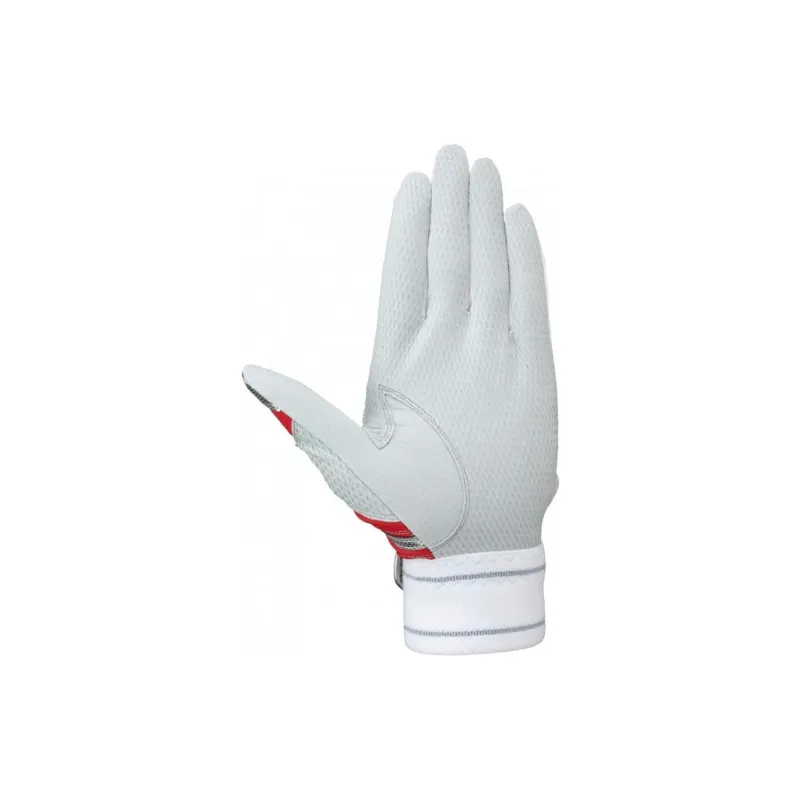 Mizuno Sheepskin Sports Gloves Unisex Black Red/White Silver/Red Silver-5