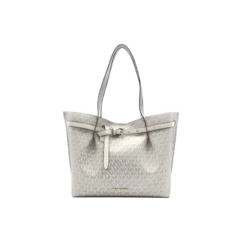 MICHAEL KORS Emilia Canvas Tote Bag, Shopping Bag, Shoulder Bag, Handbag Tubas Women's Beige