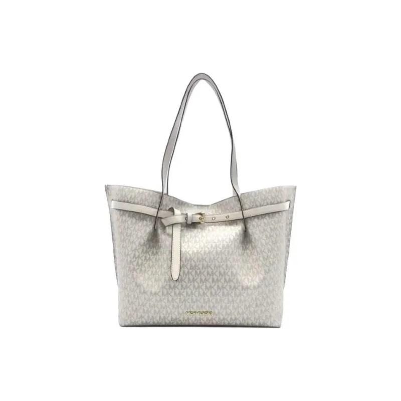MICHAEL KORS Emilia Canvas Tote Bag, Shopping Bag, Shoulder Bag, Handbag Tubas Women's Beige-0