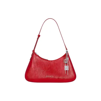 Givenchy Lucky Lock Calfskin Handbag Shoulder Bag Small Size Women's Vermilion