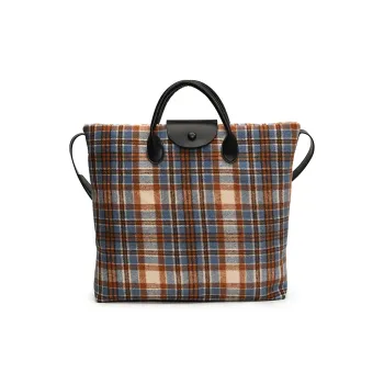 Morellybear PU Shoulder Bag Crossbody Bag Handbag Regular Women's Gray Blue/Brown Plaid/Wine Red Plaid